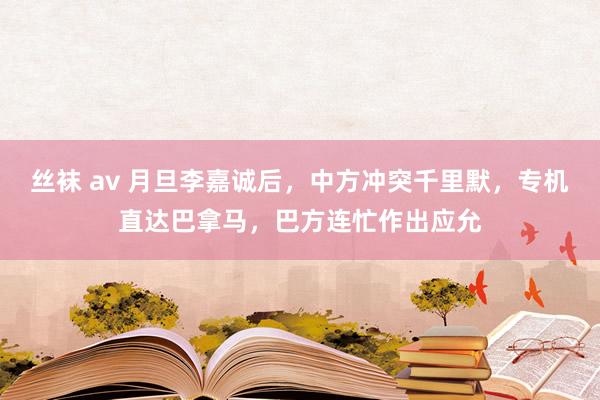 丝袜 av 月旦李嘉诚后，中方冲突千里默，专机直达巴拿马，巴方连忙作出应允