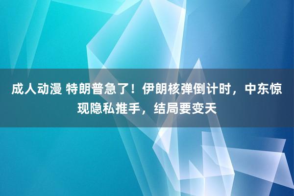 成人动漫 特朗普急了！伊朗核弹倒计时，中东惊现隐私推手，结局要变天