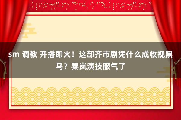 sm 调教 开播即火！这部齐市剧凭什么成收视黑马？秦岚演技服气了
