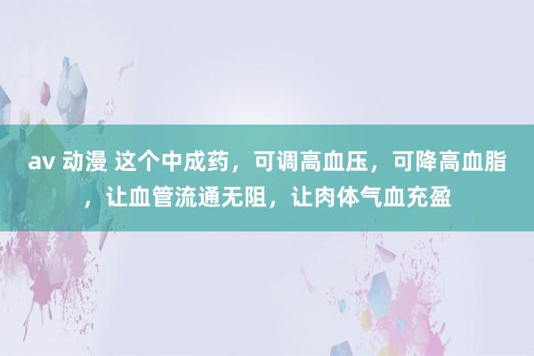 av 动漫 这个中成药，可调高血压，可降高血脂，让血管流通无阻，让肉体气血充盈