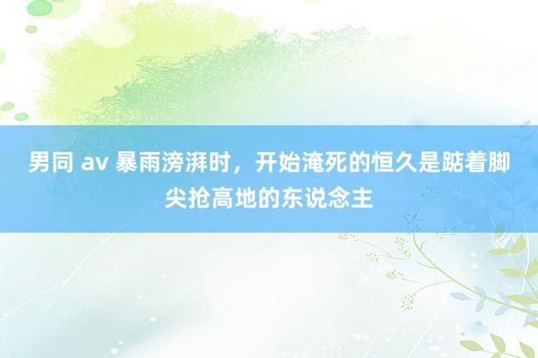 男同 av 暴雨滂湃时，开始淹死的恒久是踮着脚尖抢高地的东说念主